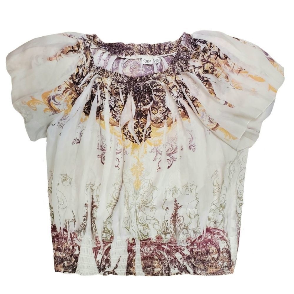 Cato bohemian rustic colorburst blouse with fluttery sleeves - Women's 26/28W